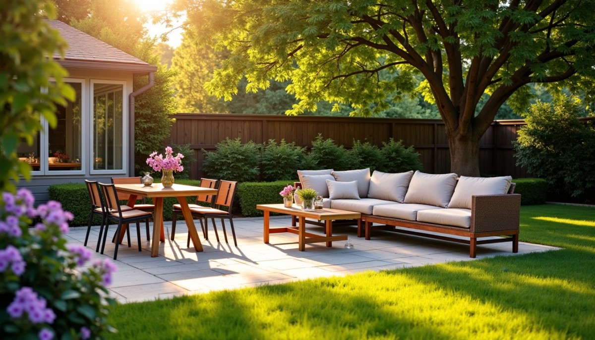 Choisir son ensemble de jardin : encombrement, matière et usage